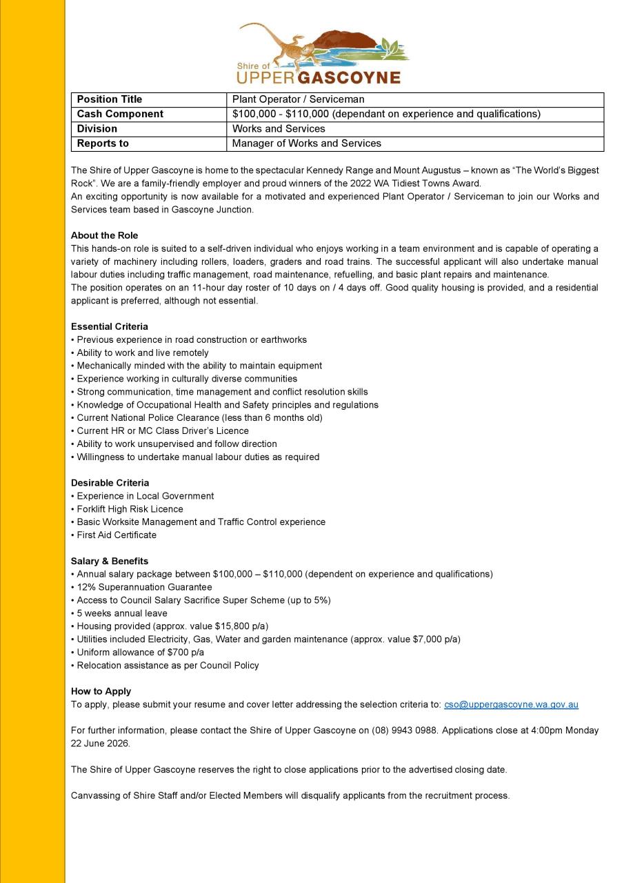 All Rounder Operator / Serviceman