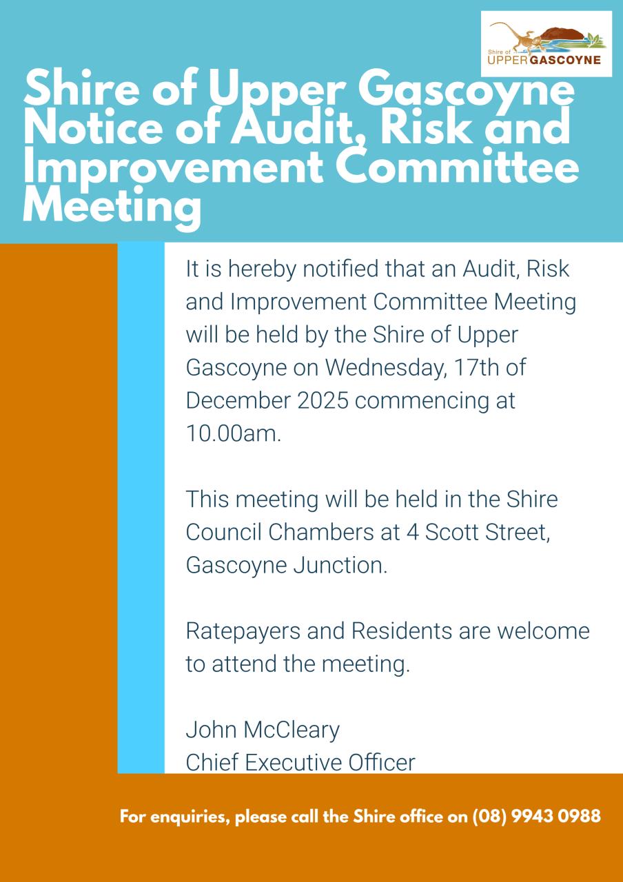 Notice of Audit, Risk and Improvement Meeting 26th November 2025