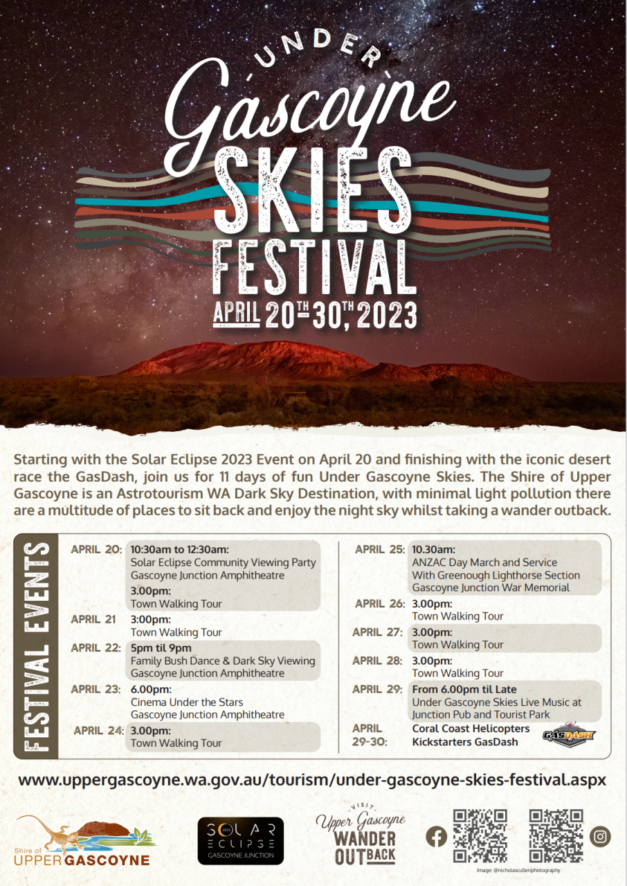 Event Timetable Under Gascoyne Skies Festival Shire of Upper Gascoyne