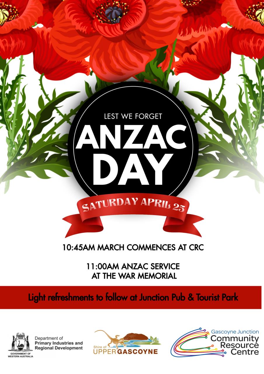 ANZAC Day Service in Gascoyne Junction 2026