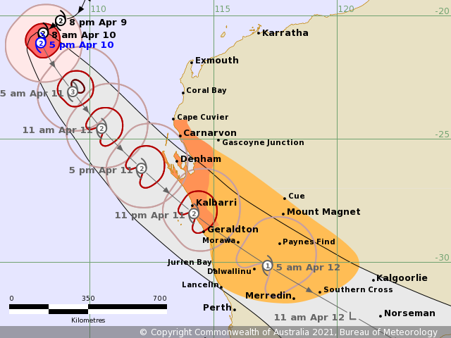 Tropical Cyclone Map Sat April 10 pm