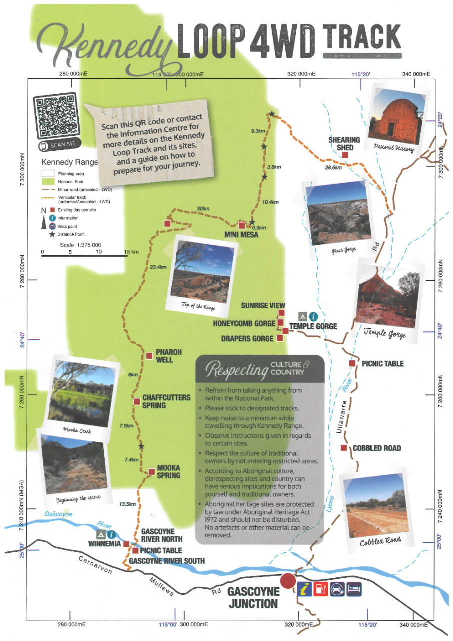 Kennedy Range Loop Track Map Visit Upper Gascoyne Kennedy Range National Park Gascoyne Junction