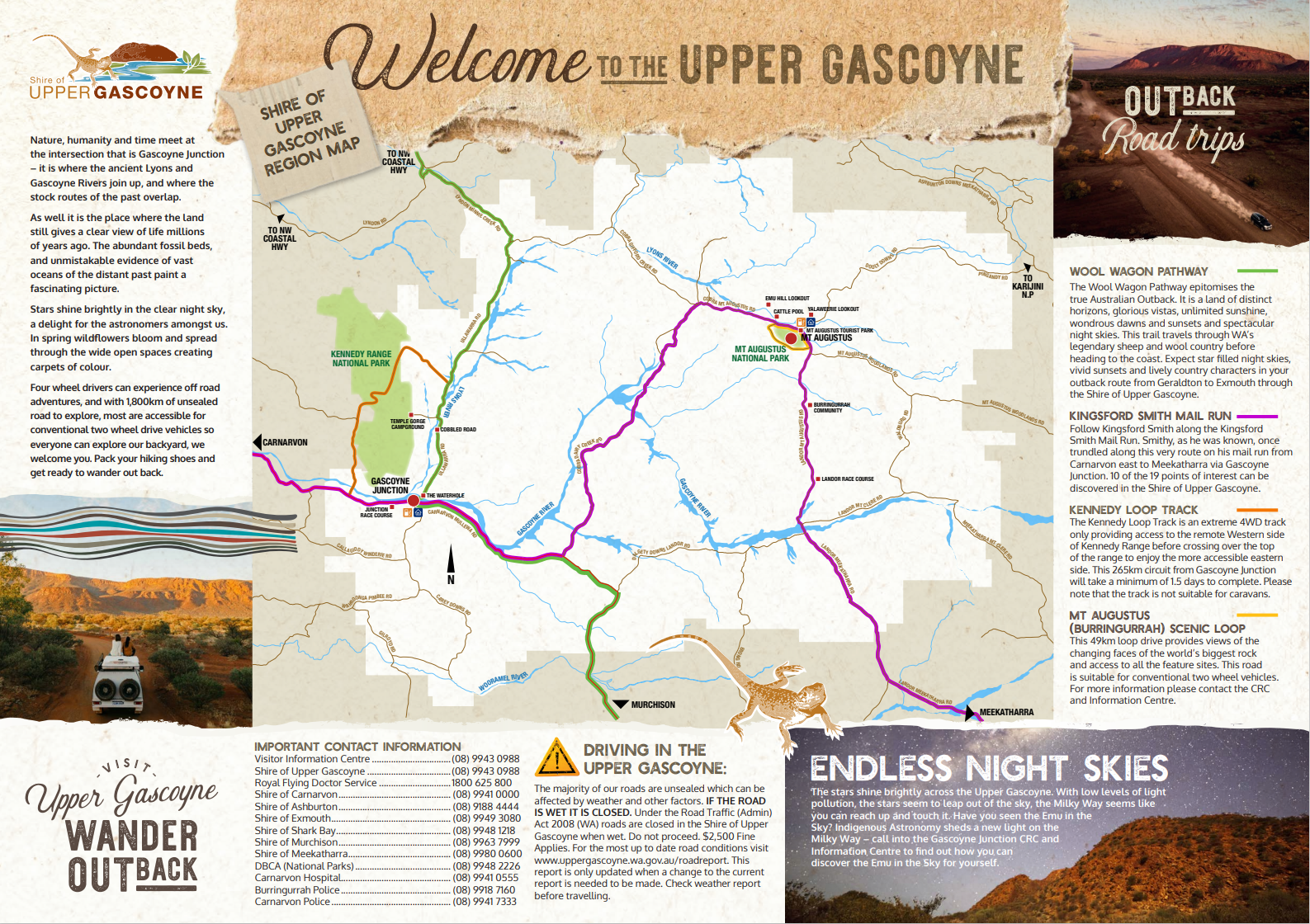 Shire of Upper Gascoyne Road Map