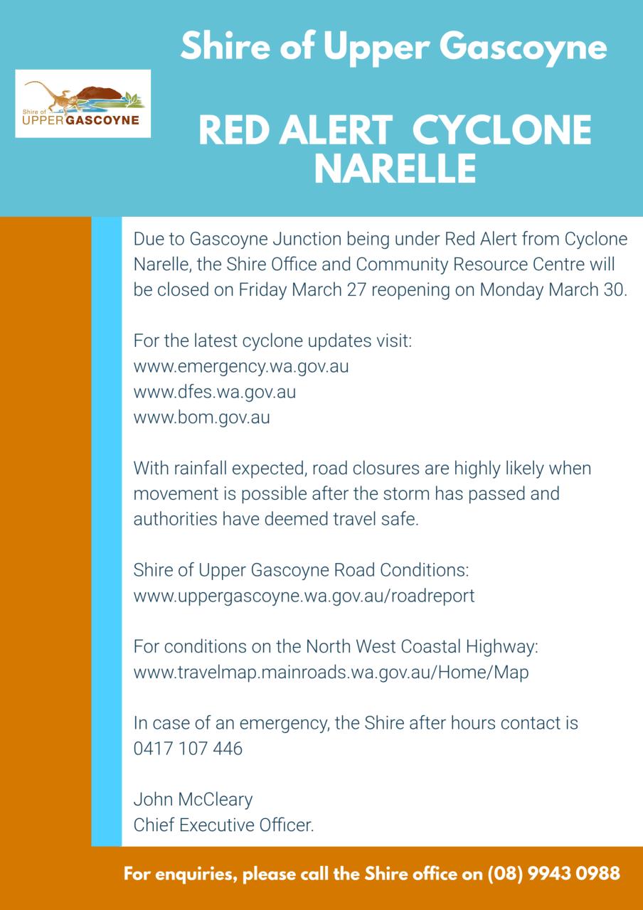Emergency Cyclone Warning - Red Alert Gascoyne Junction
