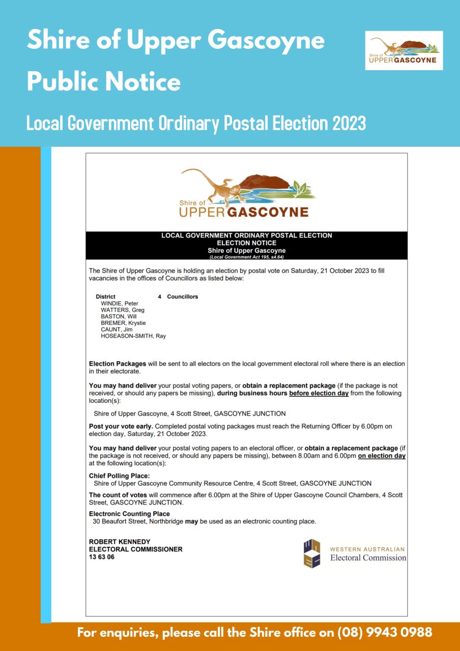 Notice of Local Government Postal Election 2023