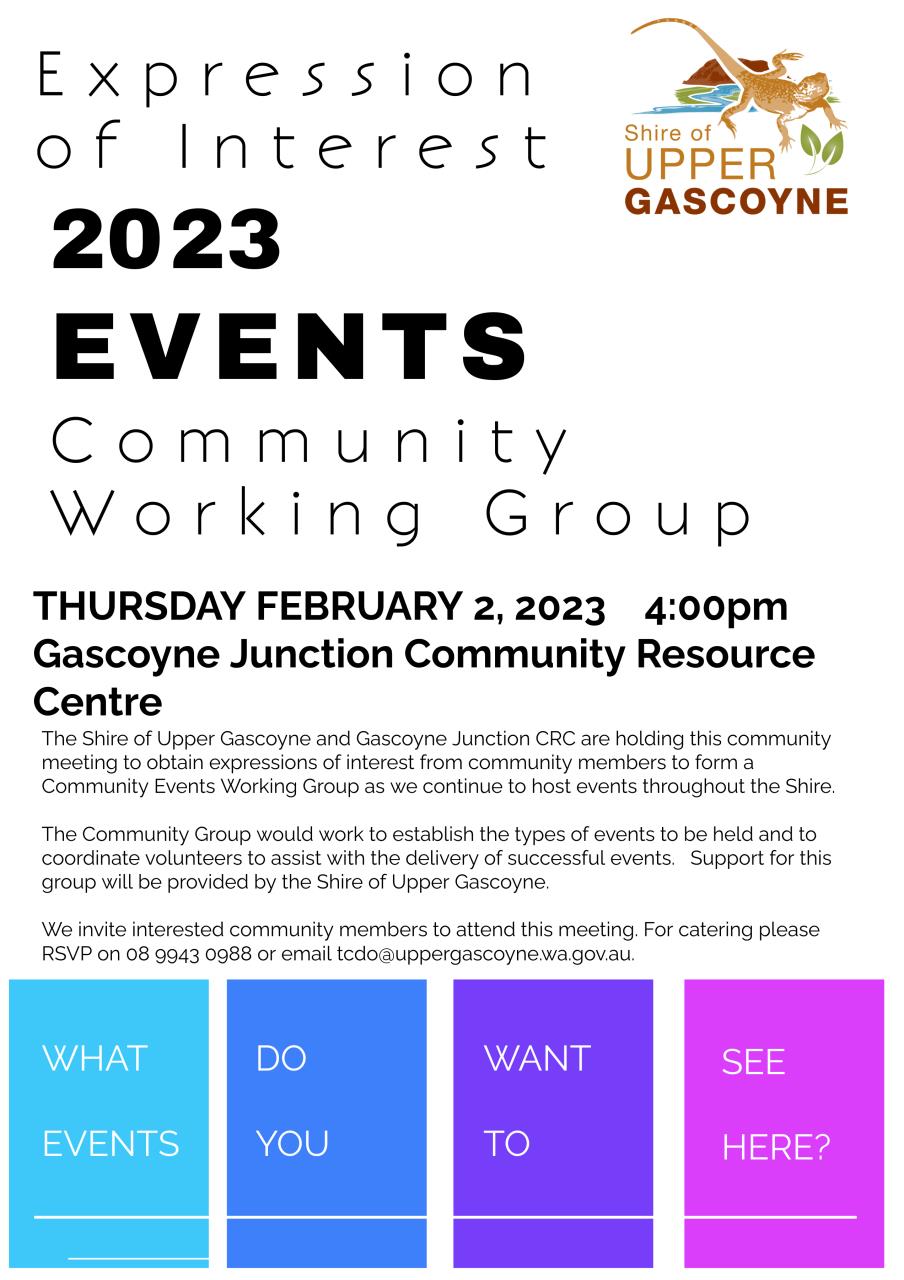 Expressions of Interest Community Events Working Group