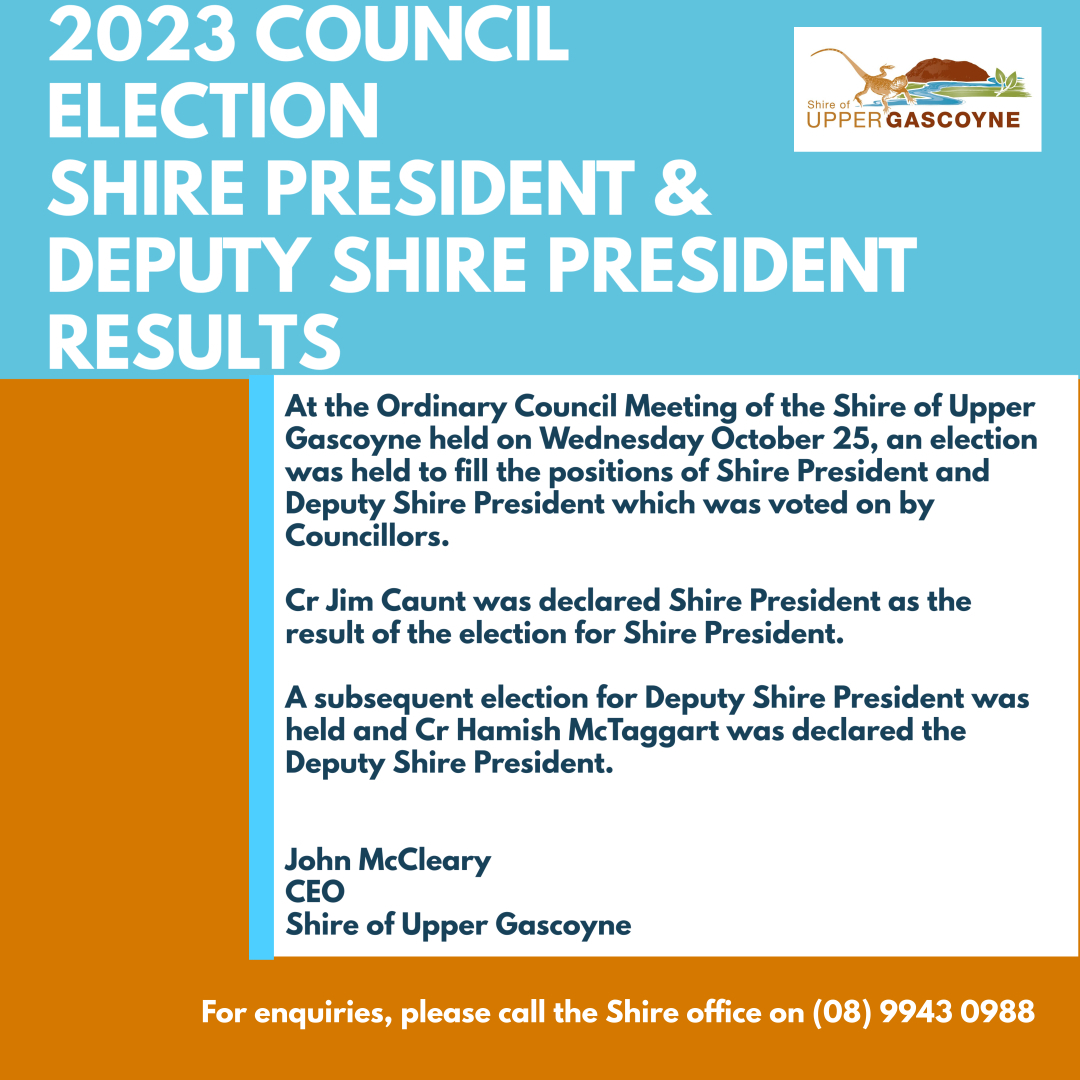 Election of Shire President and Deputy Shire President